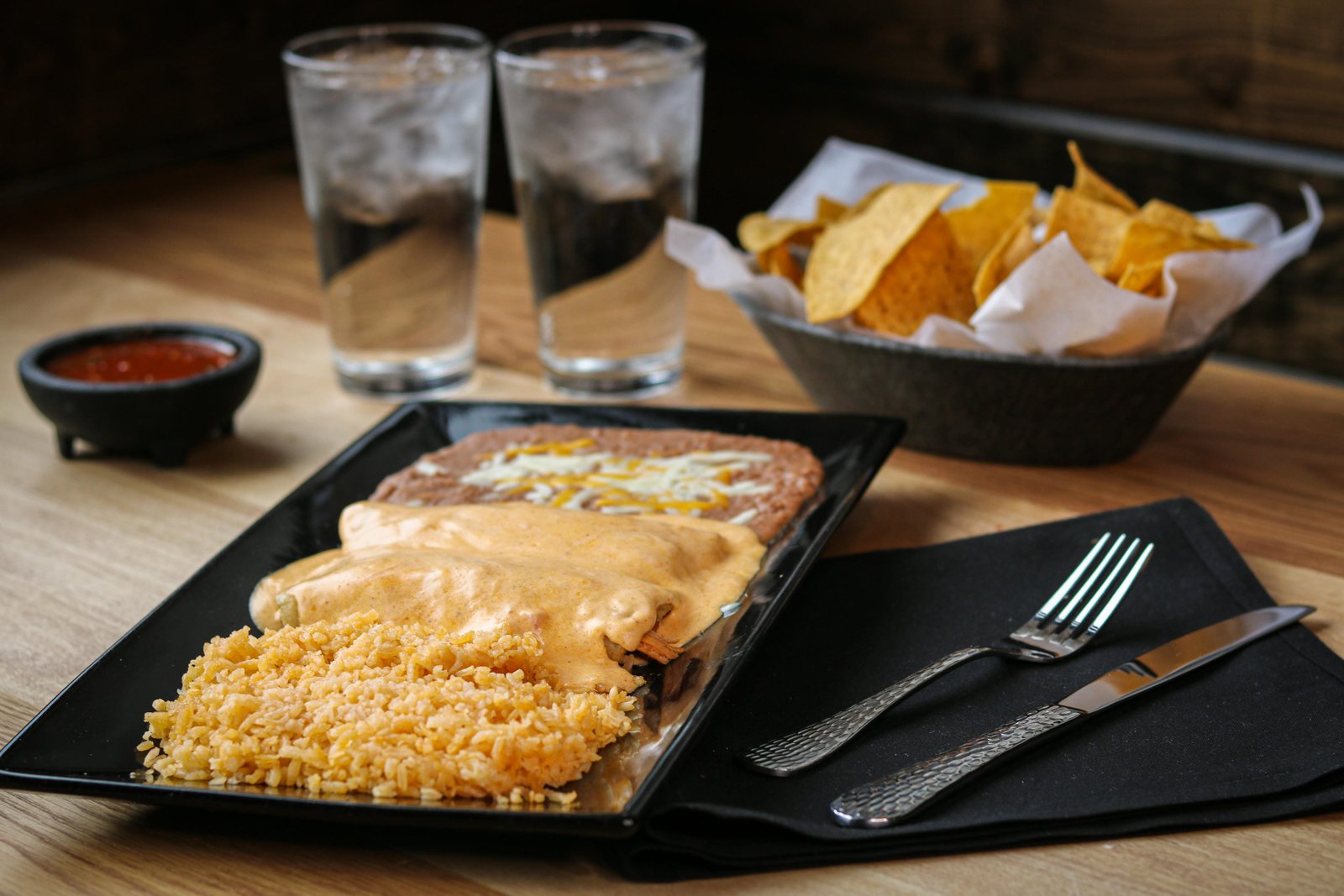 Enchiladas a la crema at Tequila Fuego Longview